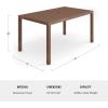 Martha Stewart Bedford 71″ Indoor-Outdoor Aluminum Patio Table with Umbrella Hole and Brushed Woodgrain Finish in Brown(Brown)