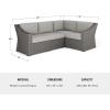 Martha Stewart Bedford Indoor-Outdoor Modular Patio Sectional Sofa for 4 with Rattan Wicker Finish in Gray with Gray All-Weather Cushions
