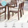 Martha Stewart Bedford Indoor-Outdoor Stackable Aluminum Patio Chairs with Brushed Woodgrain Finish in Gray and Gray All-Weather Cushions, Set of 2(Brown)