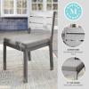 Martha Stewart Bedford Indoor-Outdoor Stackable Aluminum Patio Chairs with Brushed Woodgrain Finish in Gray and Gray All-Weather Cushions, Set of 2(Grey)