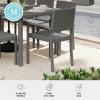 Martha Stewart Bedford Indoor-Outdoor Stackable Patio Armchairs with Rattan Wicker Finish in Gray, Set of 2(Grey)