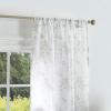 Martha Stewart Bellefield Floral Sheer Rod Pocket Window Curtain Panel Pair, 84″, Linen(Linen)