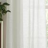 Martha Stewart Boho Curtains Macrame Decor Textured Sheer Rod Pocket Window Curtain Panel Pair, 84″, Linen(Linen)