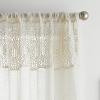 Martha Stewart Boho Curtains Macrame Decor Textured Sheer Rod Pocket Window Curtain Panel Pair, 84″, Linen(Linen)