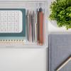 Martha Stewart Brody Desk Organizer with Drawer, Stackable Plastic Desk Storage Box, Organizer for Office, Bathroom, Countertop or Dorm, 12.75″ x 7.75″, Clear(12.75″ x 7.75″)