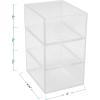 Martha Stewart Brody Desktop Storage Organizer, Stack and Slide Plastic Organizer Tray, Organizer for Office, Kitchen, or Vanity, 3″ x 7.5″, Clear(3″ x 3.75″)