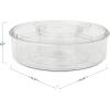 Martha Stewart Brody Divided Lazy Susan Organizer with 5 Removable Bins, Plastic 360° Rotating Desk Storage Organizer, 12 Inch, Clear