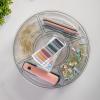 Martha Stewart Brody Divided Lazy Susan Organizer with 5 Removable Bins, Plastic 360° Rotating Desk Storage Organizer, 12 Inch, Clear