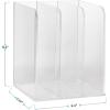 Martha Stewart Brody File Desktop Organizer, 3 Section Desktop File Document Sorter Organizer, File Organizer for Binders, Folders, Files, 8.5″ W x 6.5″ D, Clear