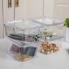 Martha Stewart Brody Plastic Storage Organizer Bins with Transparent Lids for Home Office, Kitchen, or Bathroom, 4 Pack, 6.75″ x 5″