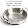 Martha Stewart Castelle 12″ 18/8 Stainless Steel Induction Safe Multi-Purpose Essential Pan w/Steamer