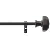 Martha Stewart Chatsworth Curtain Rod for Windows 66 to 120 inches, Adjustable Length .75 inch Diameter Metal Curtain Rod with Round Finials, 66” – 120”, Oil Rubbed Bronze(Bronze)