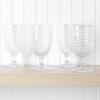 Martha Stewart Chauncey 4-Pack 14.2 oz Hobnail Handmade Glass Goblet – Pink(Clear (Hobnail))
