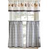 Martha Stewart Chickens 3-Piece Window Curtain Valance and Tiers Set, Multi(Blue)