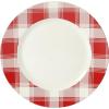 Martha Stewart Christmas Plates 12 Piece Decorated Red and White Stoneware Dinnerware Set(Red/White Plaid)
