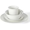 Martha Stewart Cliffield 16-Piece Porcelain Chip and Scratch Resistant Dinnerware Set – White w/Black Rim(White)