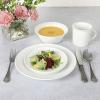 Martha Stewart Cliffield 16-Piece Porcelain Chip and Scratch Resistant Dinnerware Set – White w/Black Rim(White)