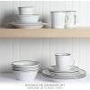 Martha Stewart Cliffield 16-Piece Porcelain Chip and Scratch Resistant Dinnerware Set – White w/Black Rim(White w/ Black Rim)
