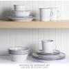 Martha Stewart Cliffield 16-Piece Porcelain Chip and Scratch Resistant Dinnerware Set – White w/Black Rim(White w/ Blue Rim)