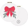 Martha Stewart Compact Mirror, Slim Pocket Mirror with Standard & Magnified Glass, Travel Makeup Mirror for Purse or Stocking Stuffer (Holiday Bow)