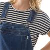Martha Stewart Convertible Overall, Denim Utility Jumpsuit, Adjustable Cotton Workwear, Stretch Bibs(Vintage Wash)