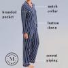 Martha Stewart Cooling Rayon Pajama Set for Women | Long Sleeve, Button-Down Style for Cool, Comfortable Coverage(Medieval Blue)