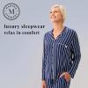 Martha Stewart Cooling Rayon Pajama Set for Women | Long Sleeve, Button-Down Style for Cool, Comfortable Coverage(Medieval Blue)