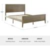 Martha Stewart Corbin Solid Wood Platform Bed with Wooden Headboard and Footboard, Wood Slat Foundation, No Box Spring Needed, King, Brown Gray(Brown Gray)