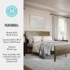 Martha Stewart Corbin Solid Wood Platform Bed with Wooden Headboard and Footboard, Wood Slat Foundation, No Box Spring Needed, King, Brown Gray(Brown Gray)