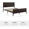 Martha Stewart Corbin Solid Wood Platform Bed with Wooden Headboard and Footboard, Wood Slat Foundation, No Box Spring Needed, King, Brown Gray(Dark Brown)