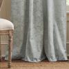 Martha Stewart Cottage Floral Jacquard Room Darkening Lined Rod Pocket/Back Tab Window Curtain Panel Pair, 95″, Light Blue(Light Blue)
