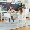 Martha Stewart Crafting 2-Piece Kids’ Stool Set – Creamy White Wooden Chairs with 15-Inch Seat Height & Anti-Tip Feature for Kids 3 & Up(Linen White)