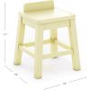 Martha Stewart Crafting 2-Piece Kids’ Stool Set – Creamy White Wooden Chairs with 15-Inch Seat Height & Anti-Tip Feature for Kids 3 & Up(Pastel Yellow)