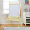 Martha Stewart Crafting Easel for Kids – Pastel Yellow: Wooden Chalkboard and Whiteboard with Easel Paper Roll, A-Frame Art Easel with Paint Cups | Kids Easel for Classroom | Classroom Furniture