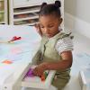 Martha Stewart Crafting Kids Art Table with Paper Roll – Linen White: Kids Craft Desk and Art Organizer for Kids | Wooden Toddler Activity Table | Playroom Arts and Craft Storage(Linen White)