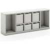 Martha Stewart Crafting Kids’ Cubby Organizer – Linen White: Wooden Tabletop Art Storage with Removable Bins – Cube Shelving(Gray)