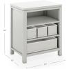 Martha Stewart Crafting Kids’ Open Storage – Gray: Wooden Shelving with Bins for Art Supplies, Single-Sided Organization with Compartments(Grey)