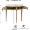 Martha Stewart Crestview Hall Console Table for Entryway with Storage, Solid Rubber Wood Frame, Vintage Demilune Shape, Bronze Knobs, Farmhouse, Accent Living Room Furniture Décor – Reclaimed Greige(Reclaimed Greige)