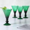 Martha Stewart Crispa 4 Piece 18 Ounce Handmade Hi Ball Glassware Set – Jade Green(Jade Green (Glass))