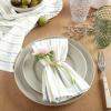 Martha Stewart Daisy Stripe Napkin Set 4-Pack, Green, 19″x19″(Grey/Yellow)