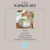 Martha Stewart Daisy Stripe Napkin Set 4-Pack, Green, 19″x19″(Mint)