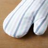 Martha Stewart Daisy Stripe Oven Mitt Set 2-Pack, Beige/Brown, 7″x13″(Blue)