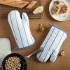 Martha Stewart Daisy Stripe Oven Mitt Set 2-Pack, Beige/Brown, 7″x13″(Blue)