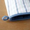 Martha Stewart Daisy Stripe Oven Mitt Set 2-Pack, Beige/Brown, 7″x13″(Blue)