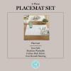 Martha Stewart Daisy Stripe Placemat Set 4-Pack, Beige/Brown, 13″x17.5″(Linen)