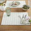 Martha Stewart Daisy Stripe Placemat Set 4-Pack, Beige/Brown, 13″x17.5″(Linen)