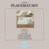 Martha Stewart Daisy Stripe Placemat Set 4-Pack, Beige/Brown, 13″x17.5″(Mint)