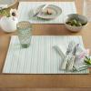 Martha Stewart Daisy Stripe Placemat Set 4-Pack, Beige/Brown, 13″x17.5″(Mint)