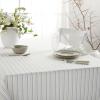 Martha Stewart Daisy Stripe Tablecloth Single Pack, Beige/Brown, 60″x84″(Grey/Yellow)