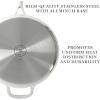 Martha Stewart Delaroux Stainless Steel 4-Quart PFAs Free Premium Ceramic Nonstick Saute Pan w/Tempered Glass Lid